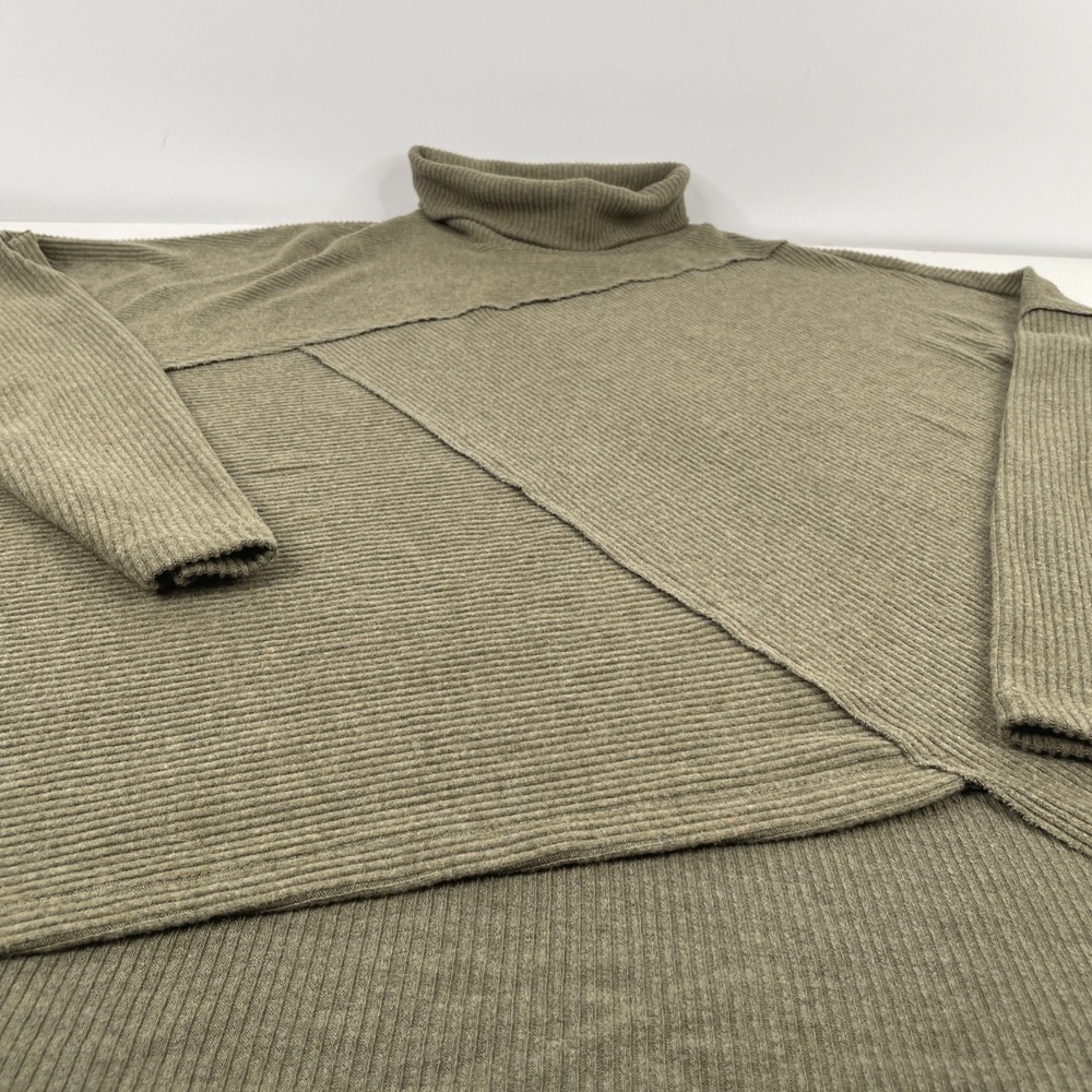 H By Bordeaux Womens Sz L Olive Green Turtleneck Sweater - Picture 2 of 7